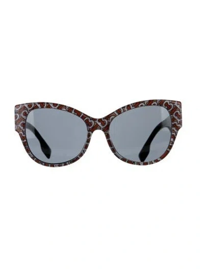 Pre-owned Burberry Cat-eye Tinted Sunglasses In Black