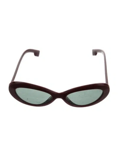 Pre-owned Burberry Cat-eye Tinted Sunglasses In Burgundy