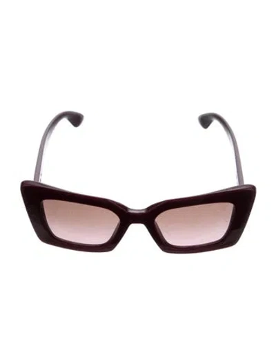 Pre-owned Burberry Cat-eye Tinted Sunglasses In Burgundy