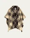 Burberry Catherine Reversible Check Hooded Cape In Candle