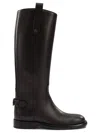 Burberry Leather Cavalier Knee-high Boots In Animal Print