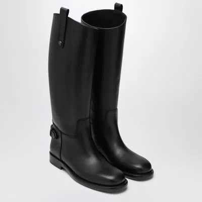 Burberry Cavalier Boots In Leather In Black