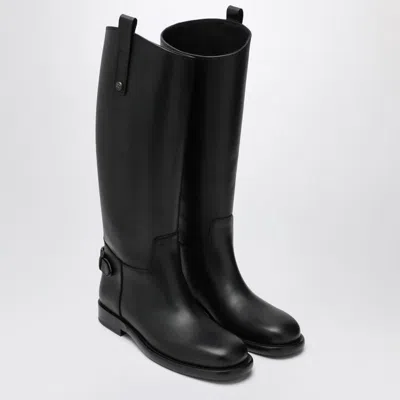 Burberry Cavalier Boots In Leather In Black