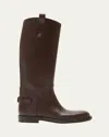 Burberry Cavalier Equestrian-knight Calf Leather Boots In Brown