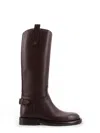 Burberry Cavalier Equestrian-knight Calf Leather Boots In Brown