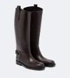 Burberry Cavalier Equestrian-knight Calf Leather Boots In Brown