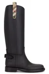 Burberry Lf Cavalier Rain Boot In Black