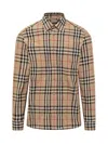 Burberry Classic Check Wool Flannel Shirt For Men In Multi