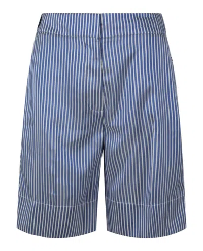 Burberry Ceci Striped Shorts In Blue