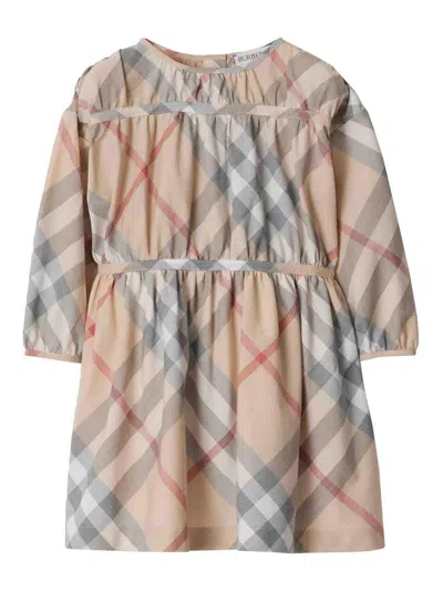 Burberry Kids' Vestido Midi - Gris In Neutral