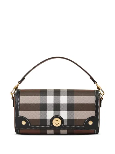 Burberry Note Leather Crossbody Bag In Brown