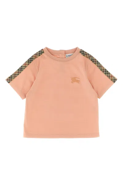 Burberry 'cedar Check Tape' T-shirt In Pink