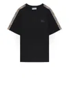 Burberry Boy's Cedar Check Tape Short-sleeve T-shirt In Black