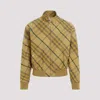Burberry Cedar Yellow Check Pattern Jacket In Cotton In Nude & Neutrals