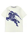 Burberry White T-shirt For Baby Boy With Print In White