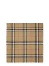 Burberry Lightweight Check Pattern Scarf With Fringed Edges In Brown