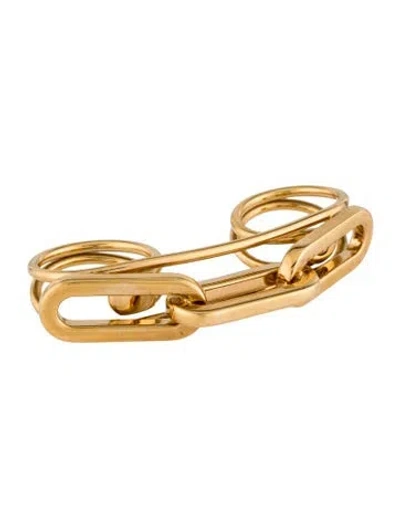 Pre-owned Burberry Chain Link Double Finger Ring In Multi