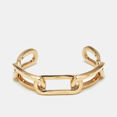 Pre-owned Burberry Chain Link Gold Tone Bracelet L