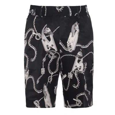 Burberry Chain Link-printed Knee-length Shorts In Multi