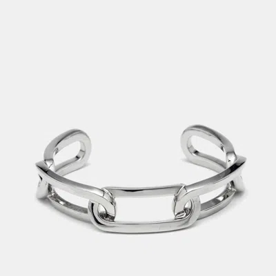Pre-owned Burberry Chain Link Silver Tone Bracelet L