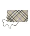 Burberry Beige Check Chain Strap Wallet Bag In Nude