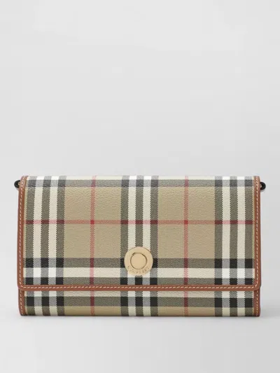 Burberry Chain Strap Checkered Pattern Fold Over Clutch In Multi