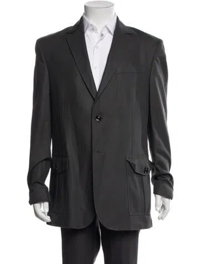 Pre-owned Burberry Chain-link Accents Blazer In Gray