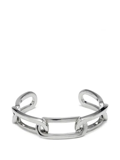 Pre-owned Burberry Chain-link Cuff Bracelet In 银色