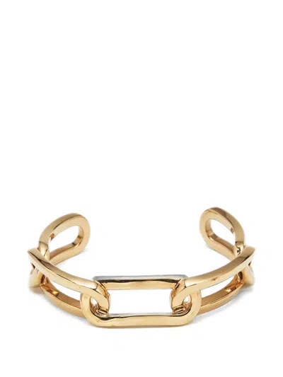 Pre-owned Burberry Chain-link Cuff Bracelet In Gold