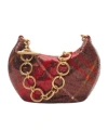 Burberry Check-print Chainmail Mini Bag In Red