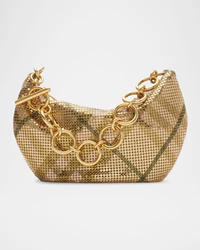 Burberry Chainmail Check Pouch Shoulder Bag In Flood