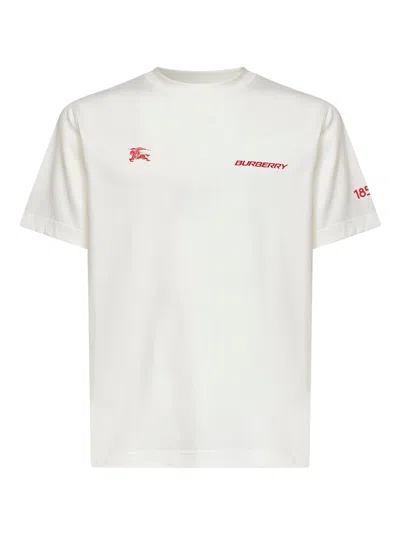 Burberry Chalk Cotton T-shirt With London Map Print In White