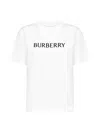 Burberry Ribbed Cotton Jersey T-shirt With Logo Print In Neutral