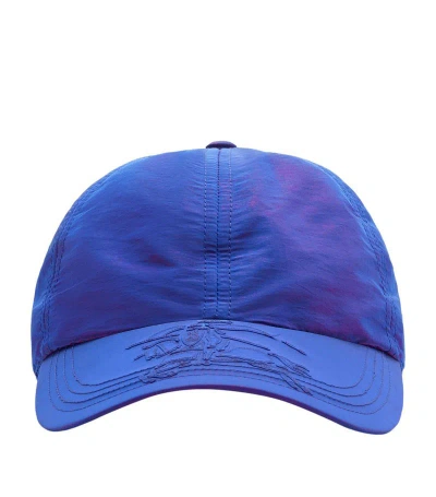 Burberry Changeant Nylon Baseball Cap In Blue