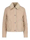 Burberry Lanford Short Quilted Nylon Jacket In Beige