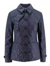 Burberry Women Quilted Jacket In Blue