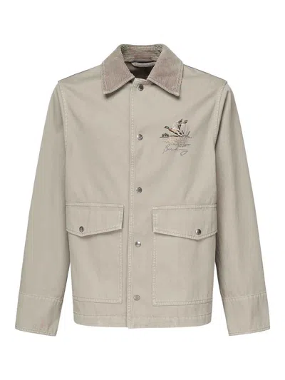 Burberry Jacket With Embroidery In Beige