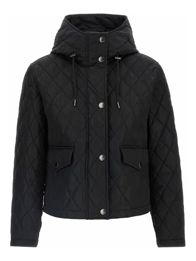 Burberry Quilted Cropped Jacket In Black