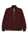 Burberry Womens  Check-print Two-buttoned-pockets Relaxed-fit Woven-blend Jacket In Black