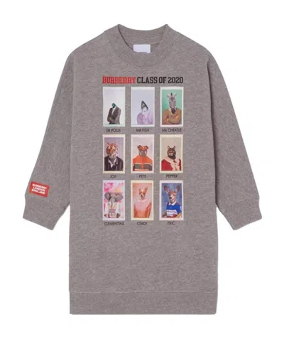 Burberry Character Print Sweater Dress In Gray