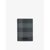 Burberry Charcoal Check-pattern Coated-canvas Cardholder In Charcoal