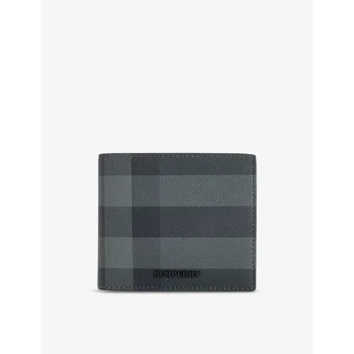 Burberry Charcoal Check-pattern Coated-canvas Wallet