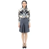 BURBERRY BURBERRY CHARCOAL GREY BOX PLEATED DETAIL A-LINE SKIRT