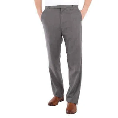 Pre-owned Burberry Charcoal Grey Wool English Fit Tailored Trousers With Belt Detail, In Gray