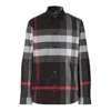 Burberry Somerton Shirt In Black White And Red In Grey
