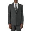 BURBERRY BURBERRY CHARCOAL MELANGE WOOL THREE-PIECE SUITS