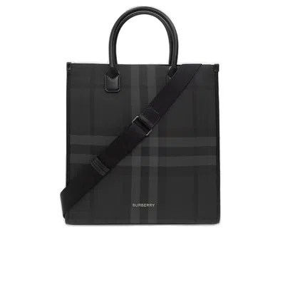 Burberry Charcoal Men's Denny Slim Shopper Bag In Gray