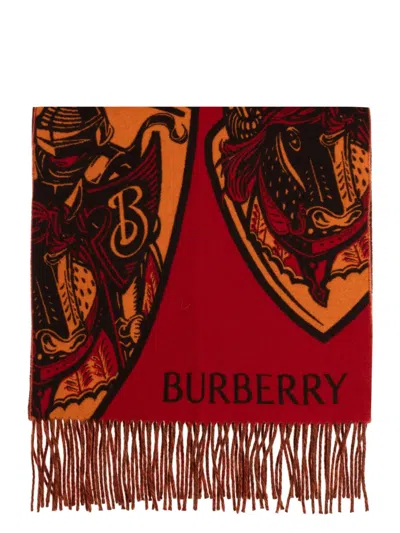 Burberry Charging Knight Scarf In Red