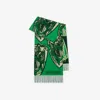 Burberry Charging Knight Wool Cashmere Scarf In Green