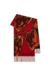Burberry Charging Knight Wool Cashmere Scarf In Multi